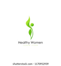 Healthy women logo vector. Healthy poeple logo template