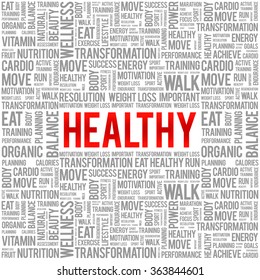 Healthy Word Cloud Background Health Concept Stock Vector (Royalty Free ...