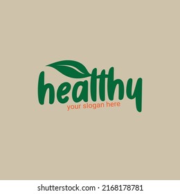 healthy word Typography Logo Design