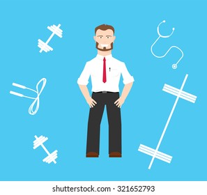 healthy worker to increase level of fitness