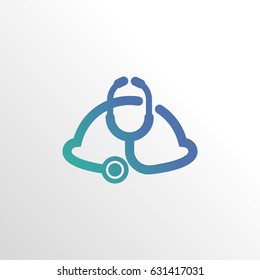 healthy worker logo icon with clean background