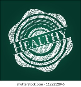 Healthy written with chalkboard texture
