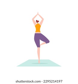 resistencia saludable al ejercicio de yoga flexibilidad muscular fondo blanco vectorial