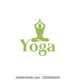 Gesundes Yoga Logo-Design. Vektorgrafik