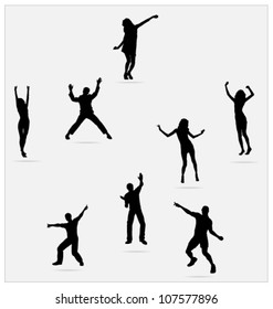 Healthy Young Active dance jumping people