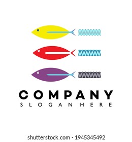 Healty Fish fondo blanco patrón de diseño de logotipo.ep