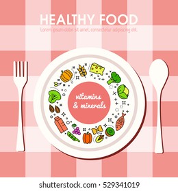 Healty food background representing