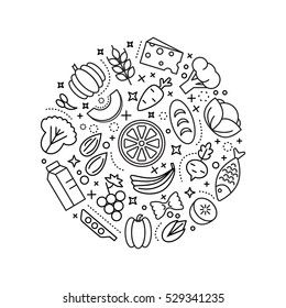 Healty food background representing