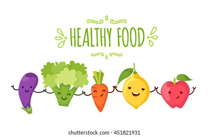 Healty food cartoon representing