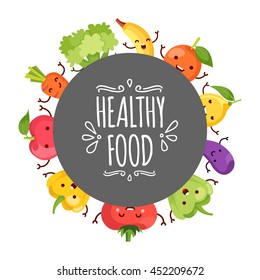 Healty food cartoon representing