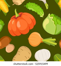 Healty food cartoon seamless pattern