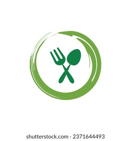 Healty Food Logo Design Vector Template