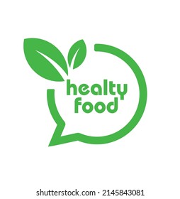 healty food sign on white background