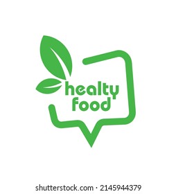 healty food sign on white background