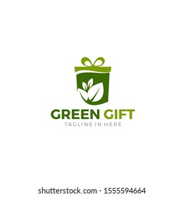 Healty Green Gift Clean and Simple Logo Design Tamplate