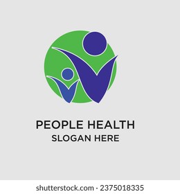 Healty logo design simple concept Premium Vector