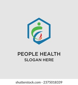 Healty logo design simple concept Premium Vector