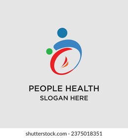 Healty logo design simple concept Premium Vector