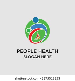Healty logo design simple concept Premium Vector