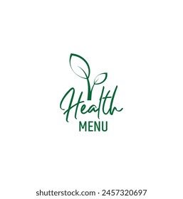 Healty menu text on white background