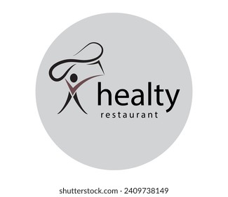 healty restaurant logo design template