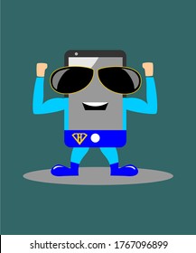 HEANDPHONE SUPERHERO VEKTORLOGO-DESIGN