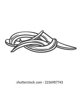 Heap of bell pepper slices line icon vector illustration. Hand drawn outline chunks of chopped sweet paprika, healthy vegetable cut into pieces for cooking vegetarian salad, vitamin Bulgarian pepper