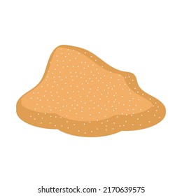 Heap of brown sugar vector illustration ingredient food. Sweet cube isolated white design. Pile grain and treat cooking granule natural icon. Organic stack granulated sweetener product and powder sand