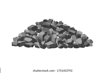 Heap building material. Heap of gravel. Vector illustrations can be used for construction sites, works and industry gravel