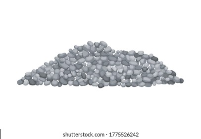 Heap building material. Heap of gravel. Vector illustrations can be used for construction sites, works and industry gravel