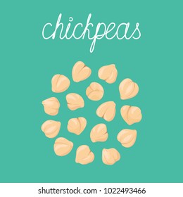 Heap of chickpeas. Portion of chickpeas. Vector hand drawn illustration.