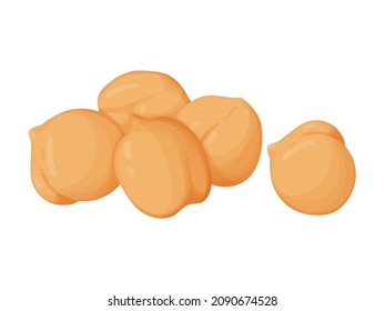 Heap of chickpeas. Vegetarian food drawing. Farm market product. 