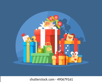 Heap of gift boxes