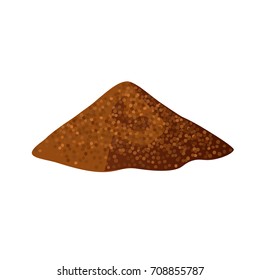 Heap of ground spices on white background