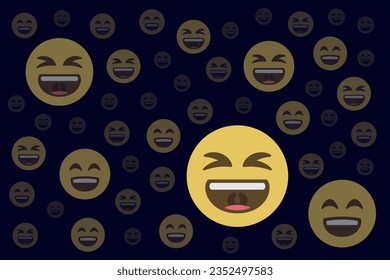 heap of laughing faces in the dark,pattern vector illustration