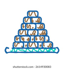 heap of peat doodle icon sketch vector. heap of peat sign. isolated symbol illustration