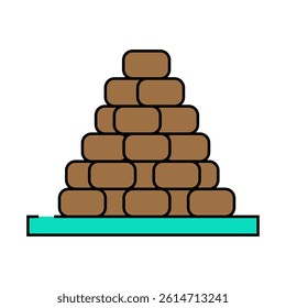 heap of peat line icon vector. heap of peat sign. isolated symbol illustration