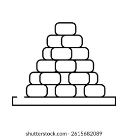 heap of peat line icon vector. heap of peat sign. isolated contour symbol black illustration