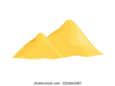 Heap Pile Of Sand Isolated On White Background. Vector Illustration
