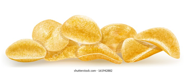 heap of potato chips. vector illustration