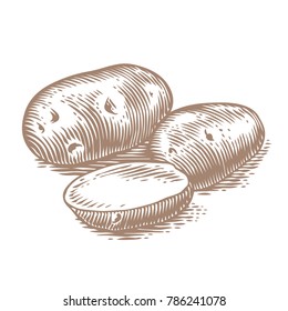 Heap of raw potatoes