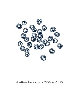 heap of rowanberry hand drawn Isolated vector illustration banner. Health food produce. Greeting card templates, restaurant menu, packaging. Botanical sketches. Pencil drawing. Engraving