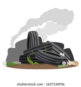 heap of rubbish. the origin of plant life among garbage. human waste