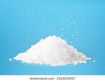 Heap salt realistic vector illustration isolated on colour background. Ready for use in your design. EPS10.	
