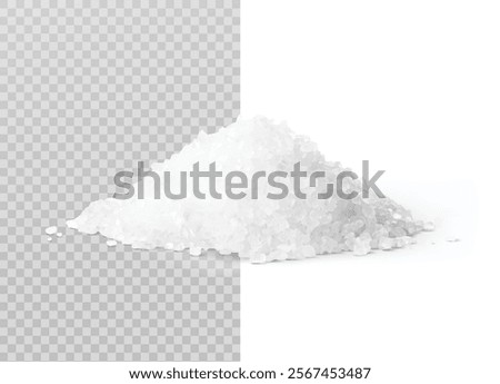 Heap salt realistic vector illustration isolated on white and transparent background. Ready for use in your design. EPS10.	