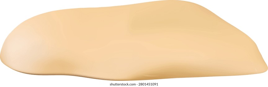 Heap of sand 3D cartoon plastic style icon. Sand pile natural material. Volume underwater element. Sandy dune in desert or at beach or construction material. Realistic vector illustration isolated