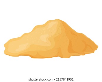 Heap Of Sand. Yellow Sand Mound. Sandy Dune In Desert Or At Beach.