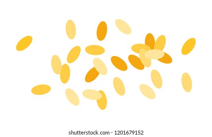 Heap of sesame seeds top view vector flat material design isolated on white