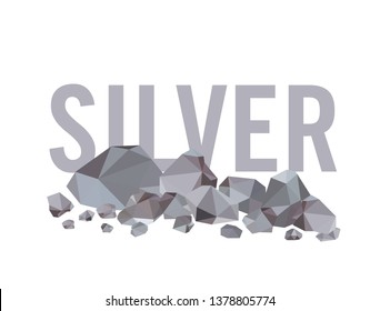 Heap of silver nuggets