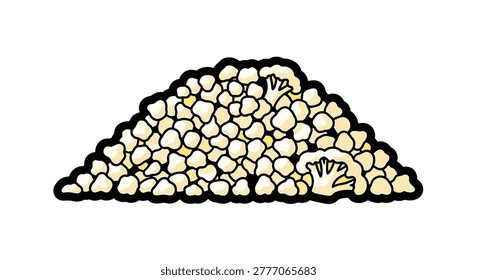 Heap of small white rocks or pebbles